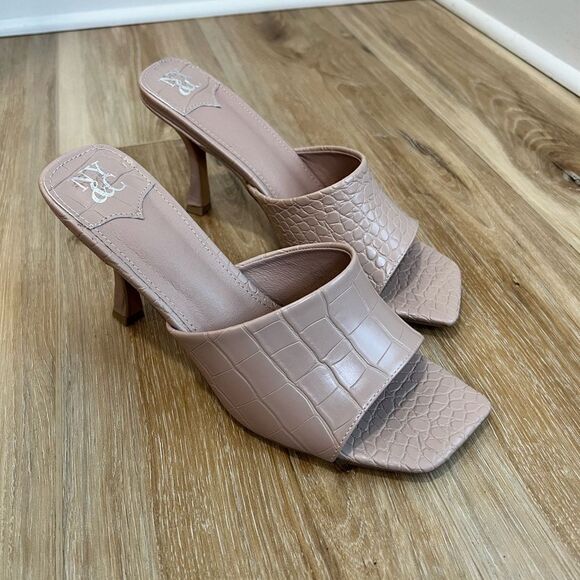 NEW YORK & COMPANY Pink Open Toe Heels Size 8.5 - Picture 1 of 6